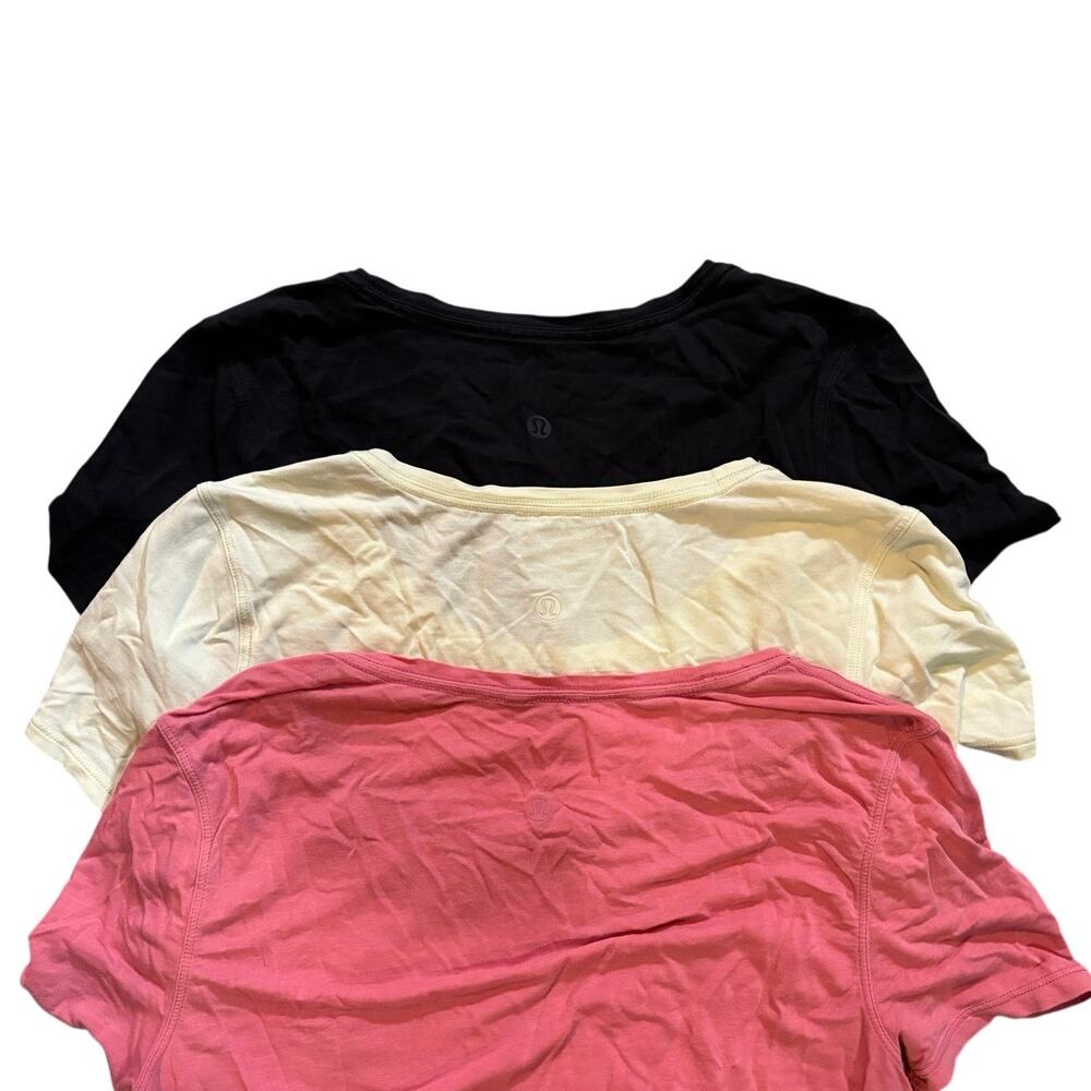 Lululemon Bundle of 3 Tshirts Yellow, Pink, and Black Size Small